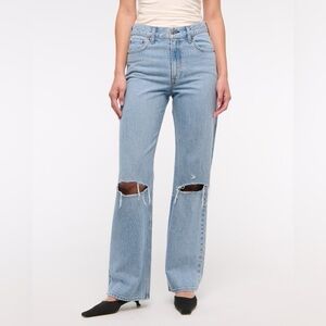 Abercrombie & Fitch The Loose High Rise Distressed Denim